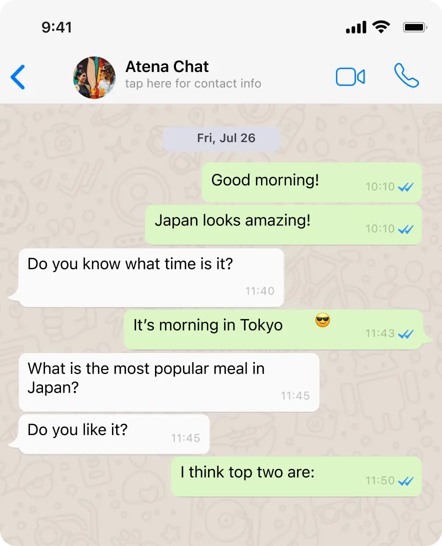 Atena no WhatsApp